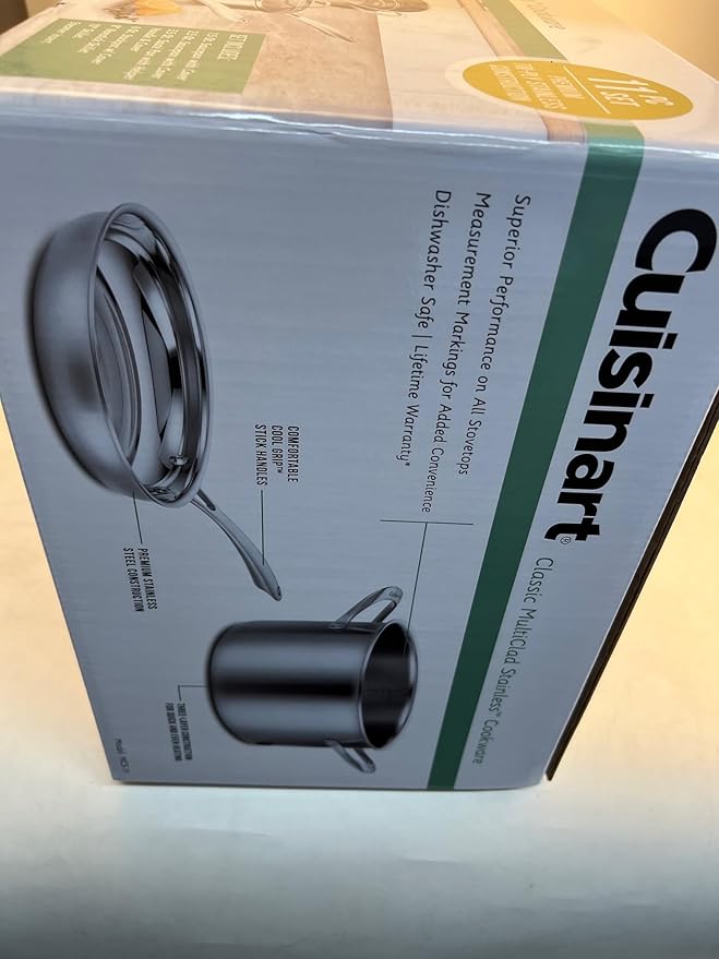 Cuisinart CLASSIC MULTICLAD STAINLESS COOKWARE 11PC SET TRI-PLY CONSTRUCTION 5 QT MCS-11