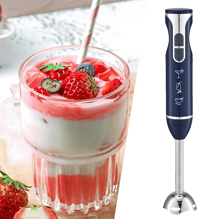 Hand Blender 1000W Handheld Kitchen Wand Cordless Egg Beater with Powerful Motor Baking Kids Food Jams Puree Meat Cream Accessory for Camping Cooks Sauce Use for Tomato Mayonnaise Fruits