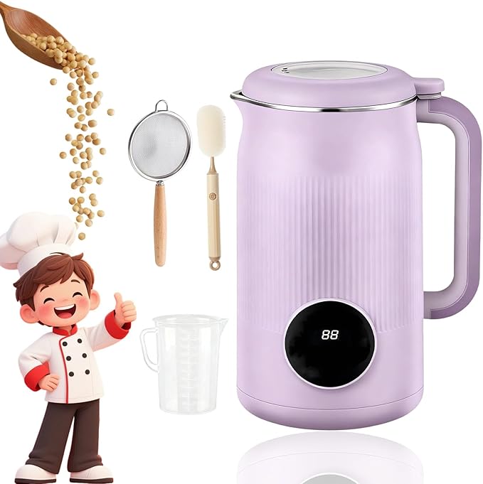 8-In-1 Multifunction Nut Milk &amp Juice Maker 2026 Upgrade Nut Milk Maker Machine Automatic Soybean Machine With Delay Start/Keep Warm/Boil Water (C)