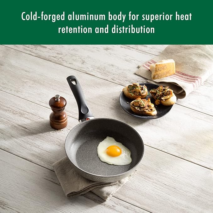 BALLARINI Parma by HENCKELS 10-pc Nonstick Pot and Pan Set Made in Italy Set includes fry pans saucepans sauté pan and Dutch oven with lidGray