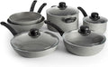 10-pc Aluminum Nonstick Cookware Set with Metal Rim Gray