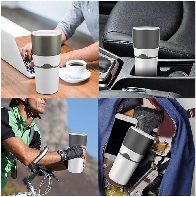 Asixxsix Pour Over Mug for Portable Stainless Steel Manual Drip Coffee Maker Leakage Proof for Camping Hiking Office Home Dishwasher
