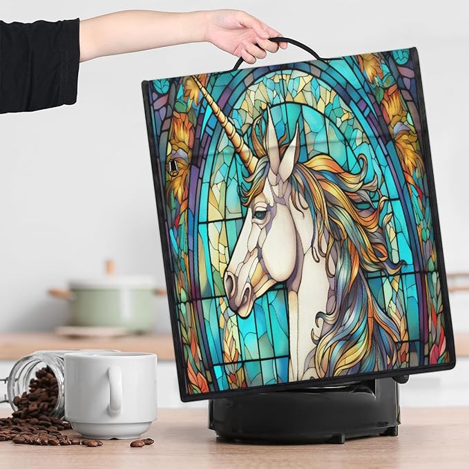 cfpolar Kitchen Aid Mixer Cover Compatible with 6-8 Quarts Animal Horse Glass Painting Stand Mixer Cover Kitchen Aid Mixers Accessories Appliance Organizer Bag Dust Covers with Zipper Pocket