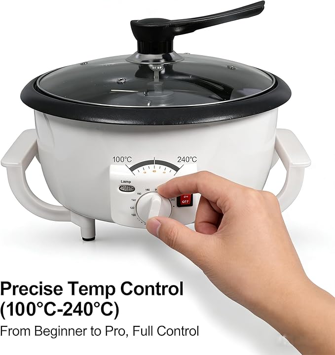 Home Coffee Bean Roaster Machine for Beginner Electric Nut Peanut Cashew Chestnuts Roasting Machine 750g Capacity