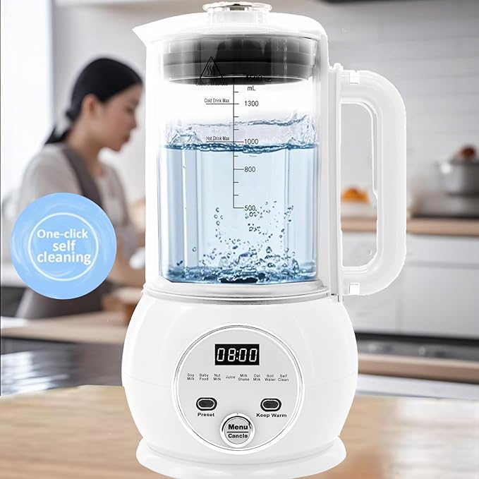 10 in 1 Nut Milk Maker Hot Blender51oz Homemade Soy AlmondOatPlant BasedBaby Food Maker 20 BladesAutomatic Soybean Machine with 24H Delay Start/Keep Warm8H/Boil Water&ampAuto Clean