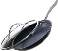 Guy Fieri's Flavortown Laser Titanium 12” Fry Pan with Lid - Non-stick Cookware Without PFAS PTFE or PFOA 3x More Durable Dishwasher Safe Oven Safe