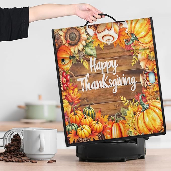 cfpolar Kitchen Aid Mixer Cover Compatible with 6-8 Quarts Thanksgiving Sunflower Pumpkin Stand Mixer Cover Kitchen Aid Mixers Accessories Appliance Organizer Bag Dust Covers with Zipper Pocket