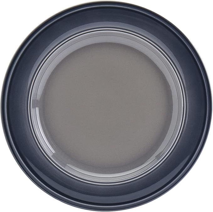 Mason Craft &amp More Festival Dinnerware Collection- Round Durable Stoneware Bold Colorful Ombre Glaze Plates Bowls 12 Piece Festival Dinnerware Set in Shadow Grey