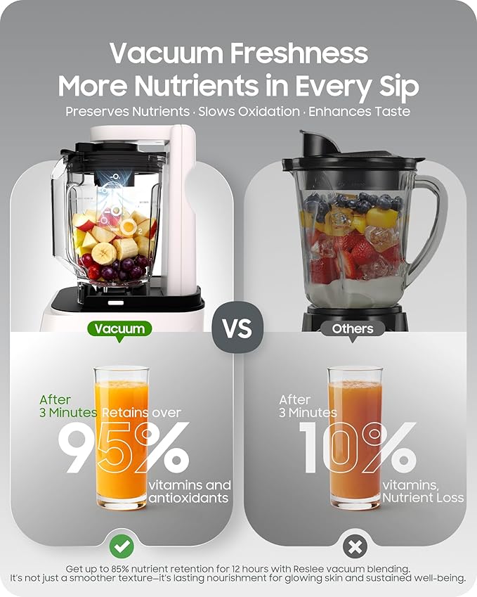 Professional Commercial Vacuum Blender with Quiet Shield 2026 Upgraded 40000 RPM Max 3000W/4HP 56oz Eastman Tritan Cup for Smoothie Nut Milk Hot Soup Baby Food Self-Clean 5-Year Full Warranty