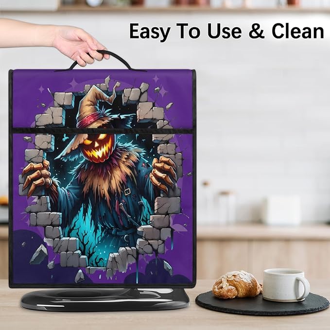 cfpolar Kitchen Aid Mixer Cover Compatible with 6-8 Quarts Halloween Pumpkin Monster Stand Mixer Cover Kitchen Aid Mixers Accessories Appliance Organizer Bag Dust Covers with Zipper Pocket