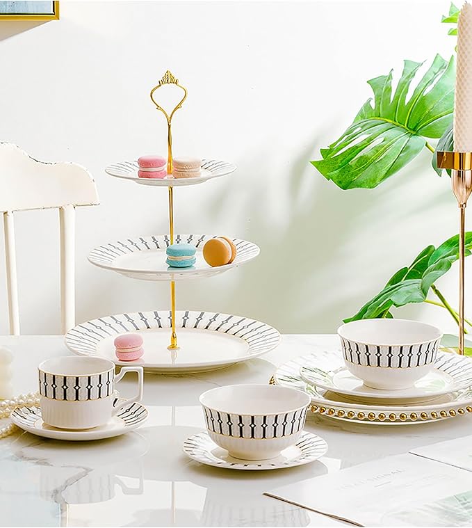 tableware set bone china dinnerware set 24-piece dish set for 6 cups and plates sets for kitchen dinner plate set round plates round plates dinnerware sets