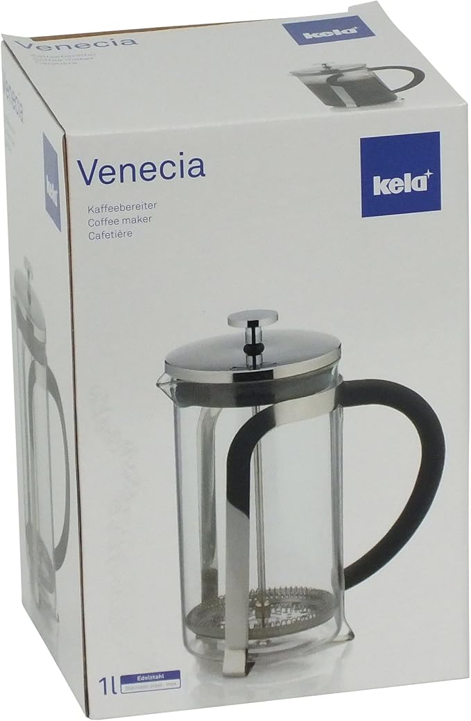 kela 10852 Coffee Maker 6 Cups 1 l Glass/Stainless Steel – Venecia
