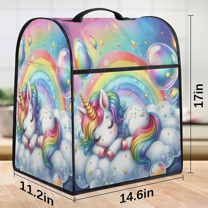 cfpolar Kitchen Aid Mixer Cover Compatible with 6-8 Quarts Rainbow Animal Unicorn Stand Mixer Cover Kitchen Aid Mixers Accessories Appliance Organizer Bag Dust Covers with Zipper Pocket