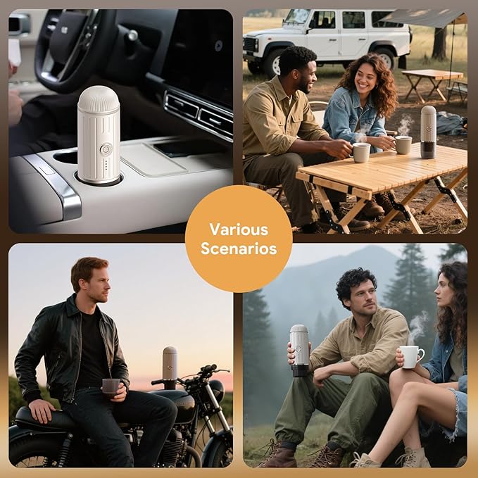 Portable Electric Espresso Coffee Maker for Ground Coffee &amp NS Capsule Espresso Machine Fast Self-Heating Technology‌ with USB-C Perfect for RV Hiking Camping Office &amp On-the-Go Lifestyles