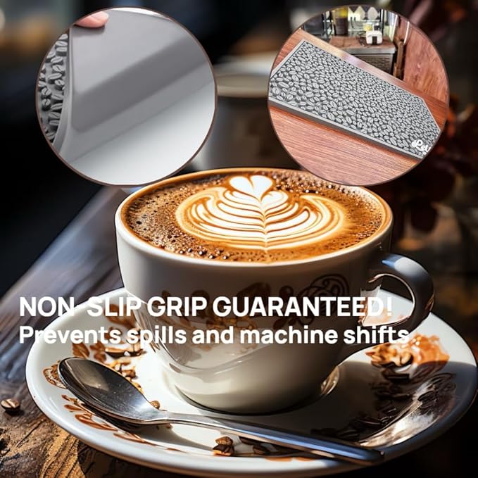 Coffee Machine Mat for Countertops Waterproof Dish Drying Mat for Kitchen Bars Restaurant 18X12in 1cm Thick Coffee Mat Bar Decor Espresso Mat Non-Slip Drip Tray Mat(Gray18x12)