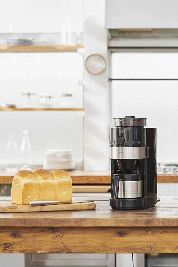 siroca Cone Type Full Automatic Coffee Maker SC-C122 (BLACK &amp SILVER) 【Japan Domestic genuine products】 【Ships from JAPAN】