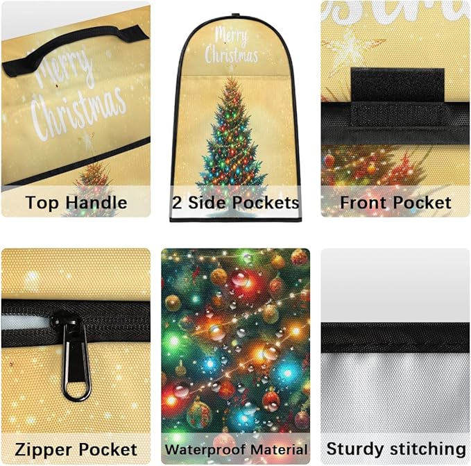 cfpolar Kitchen Aid Mixer Cover Compatible with 6-8 Quarts Christmas Tree Xmas Stand Mixer Cover Kitchen Aid Mixers Accessories Appliance Organizer Bag Dust Covers with Zipper Pocket