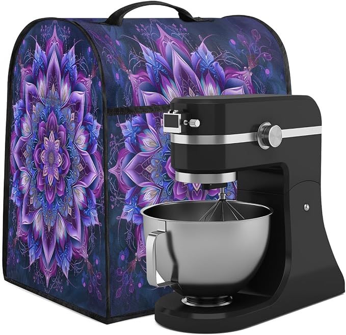 cfpolar Kitchen Aid Mixer Cover Compatible with 6-8 Quarts Purple Ethnic Mandala Stand Mixer Cover Kitchen Aid Mixers Accessories Appliance Organizer