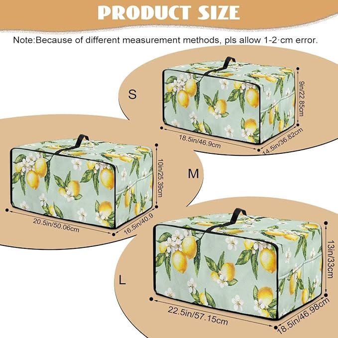 Lemon Pattern Toaster Oven Air Fryer Cover Heat-Resistant Waterproof Protective Covers Compatible with Smart Oven Air Fryer Smart Oven for Parties &amp Gatherings