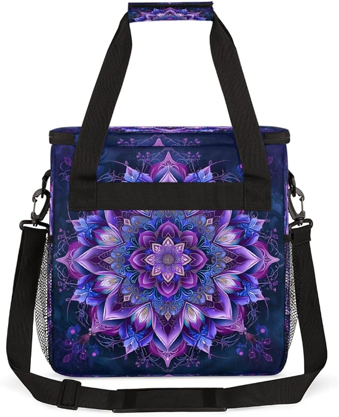 Bohemian Mandala 4 Coffee Maker Carring Bag Travel Carrying Storage Tote Bag Compatible with Keurig K-Mini or K-Mini Plus Portable Single Serve Coffee Brewer Case with Pockets for K-cup Pods