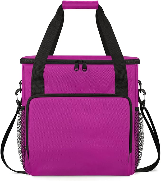 Rose Pink Coffee Maker Carrying Bag Waterproof Insulated Leakproof Cooler Bag Portable Storage Tote Bag Organizer With Shoulder Strap