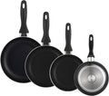 Well Home Set of 4 Pans Diameter 16 Diameter 20 Diameter 24 Diameter 28 cm Made of Pressed Aluminium in Metallic Grey