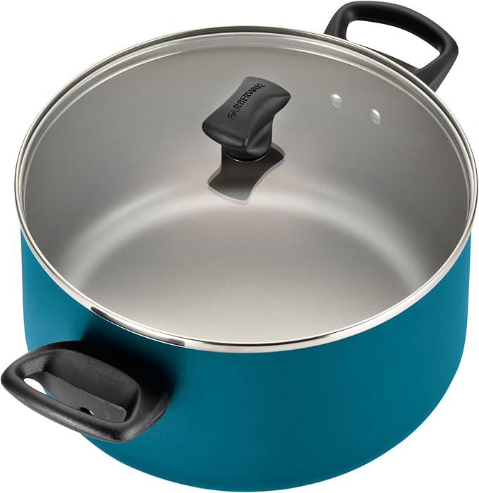 Farberware 20361 Dishwasher Safe Nonstick Cookware Set / Pots and Pans Set - 15 Piece Blue