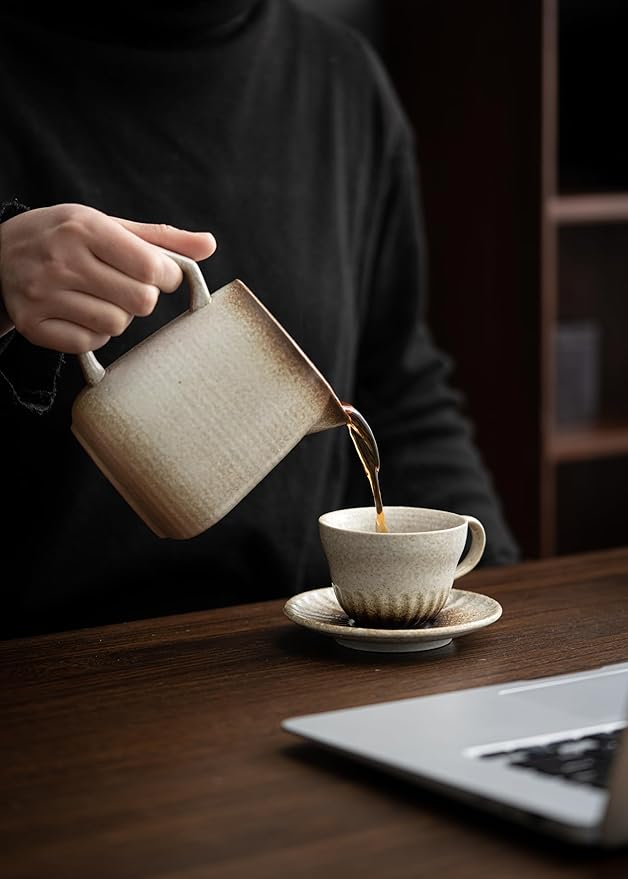 Pour Over Coffee MakerCeramic Coffee Maker With 100 pcs Paper Filter16oz/480ml Pour Over Coffee Dripper (Off White)
