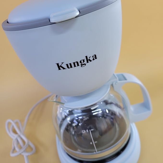 Kungka Electric coffee machines No-drip coffee pot easy-pour design removable filter basket and one-touch on/off switch