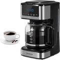 Coffee Maker Programmable Drip Coffee Maker 12 Cup Regular &amp Strong Brew Drip Coffee Machine with Iced Coffee Function for Home and Office Black &amp Stainless Steel