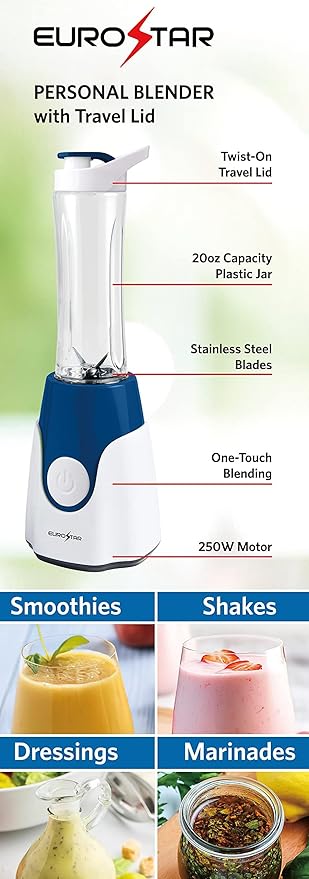 EUROSTAR 250W Personal Blender Blue