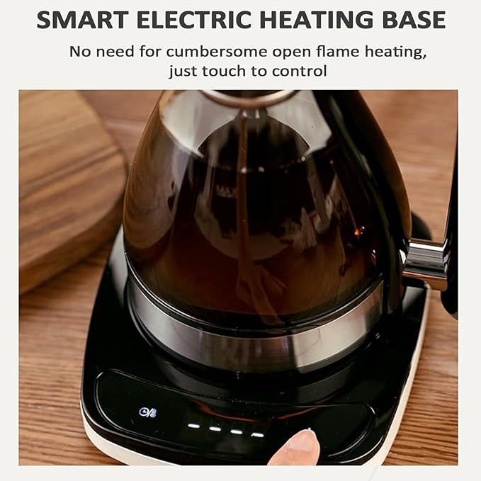 240ml Syphon Vacuum Coffee Maker Glass Electric Siphon Pot 3 Adjustable Gears 30 Minute Keep Warm Stainless Steel Filter Better Than Pour Over Coffee