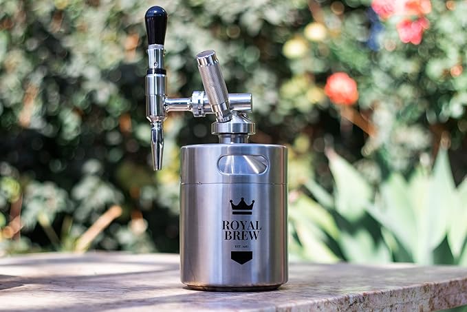The Original Royal Brew Nitro Cold Brew Coffee Maker - Gift for Coffee Lovers - 64 oz Home Keg Nitrogen Gas System Coffee Dispenser Kit