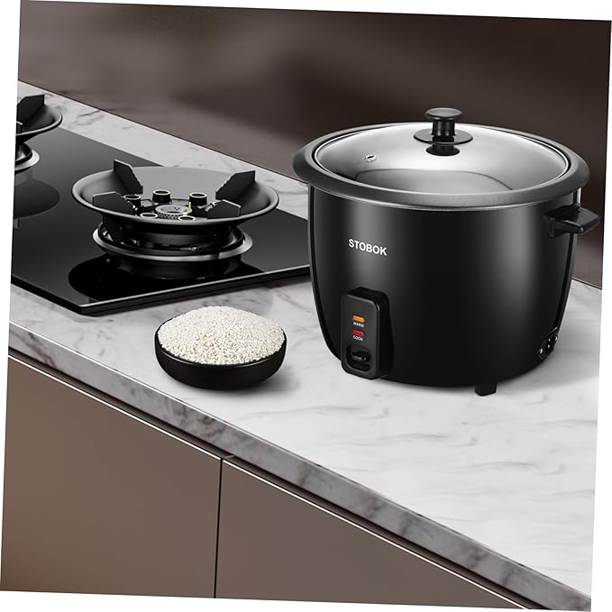 Luxshiny Electric Rice Cooker with Clear Lid Portable Multi-function Stew and Soup Pot Automatic Keep Warm Feature US Plug for Home and Travel Cooking