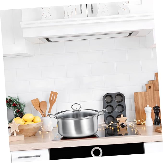 BESTOYARD 5sets One Soup Pot Set Induction Saucepan Cookware Set Double Handles and Glass Lids