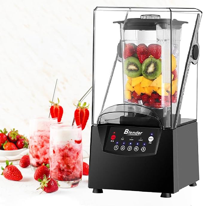 Quiet Commercial Blender for Smoothies 2200W With Cover Professional Blender with 70 oz Jar for Restaurant Smoothie Ice Crushing110V