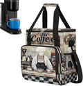 Coffee Chef Pattern Coffee Maker Carring Bag Travel Carrying Storage Tote Bag Compatible with Keurig K-Mini or K-Mini Plus Portable Single Serve Coffees Brewer Case with Pockets for K-cup Pods