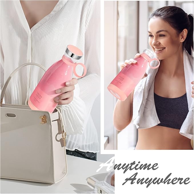 Portable BlenderFashion Portable Blender for Shakes and Smoothies 11.8 OzMagnetic USB Fast Charging Mini Mixer BottleTake It for Traveling Outdoor Gym Office Cars Gift -PK