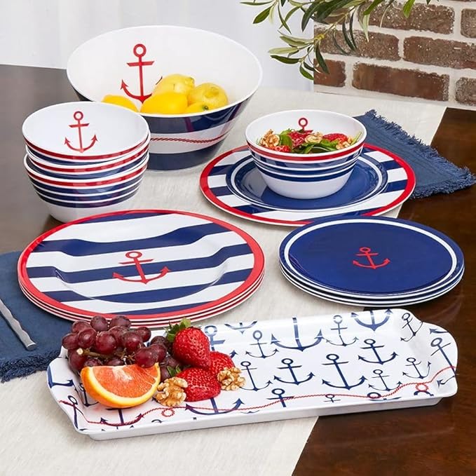 The Lakeside Collection Lake Melamine Dinnerware - Set of 4 Salad Bowls