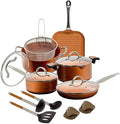 For Copper Pan 10-Piece Luxury Induction Cookware Set Non-Stick. 21.5 x 11.5