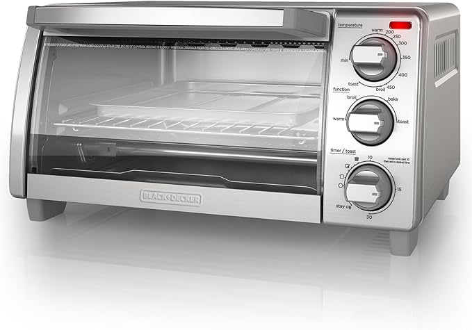 BLACK+DECKER 4-Slice Toaster Oven with Natural Convection Stainless Steel TO1760SS (TO1760SST-1)