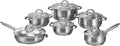 12-Piece Induction Ready Stainless Steel Cookware Sets with Glass Lid Silver on Cookware Sets Stainless Steel