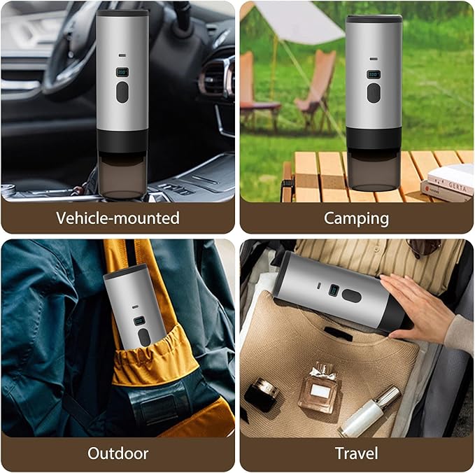 Portable Coffee Maker Espresso Machine Travel Espresso Maker USB-C ChargingHeating Pump Press Coffee Maker Electric Capsule Coffee Machine for RVCar Hiking Camping Office