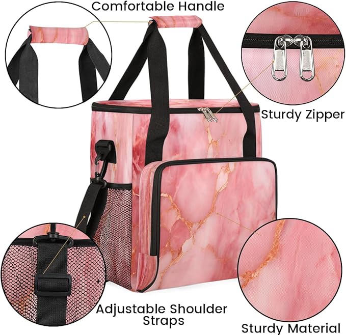 Rose Gold Abstract Marble Coffee Maker Travel Bag for K-Mini or K-Mini Plus Single Serve Coffee Brewer Portable Storage Tote Case for Tarvel