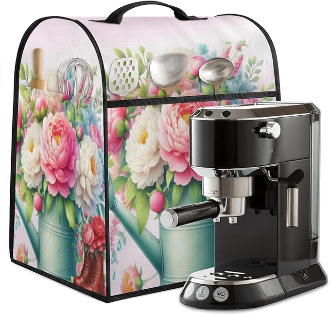 Kitchen Aid Mixer Cover Flower Florals Stand Mixer Cover Compatible with 6-8 Quarts Stand Mixers Dust Covers with Zipper Pocket Foldable Washable Kitchen Aid Organizer Bag