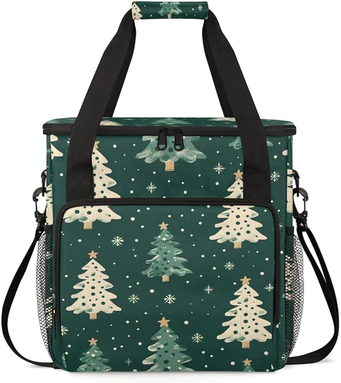 Fantastic Tree Christmas Coffee Maker Carrying Bag Travel Storage Bag Compatible with K-Mini or K-Mini Plus Single Serve Coffee Brewer Carrying Case with Multiple Pockets &amp Shoulder Strap