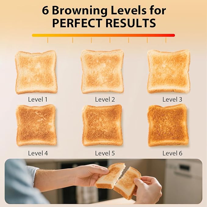 2 Slice Toaster - Stainless Steel 1.5 Extra Wide Slots 6 Browning Settings Bagel/Defrost/Cancel Modes Green