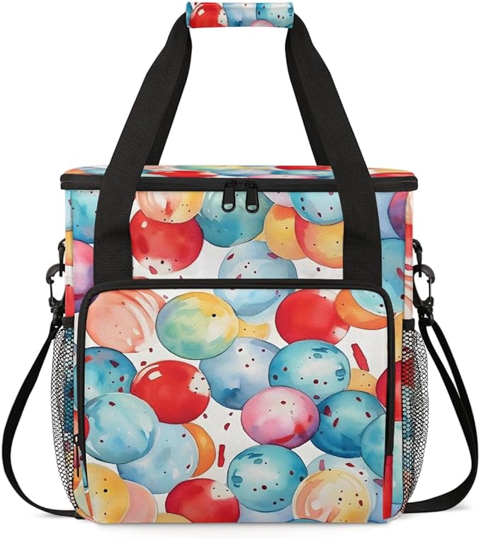 Abstract Sport Ball Coffee Maker Carrying Bag Portable Travel Storage Tote Bag Compatible with K-Mini or K-Mini Plus Single Serve Coffee Brewer Carrying Case with Multiple Pockets &amp Shoulder Str