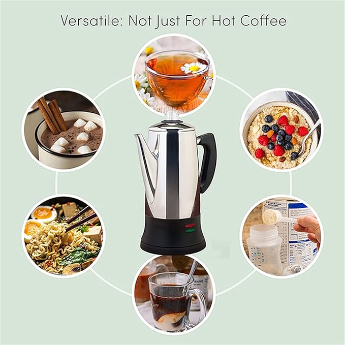 SOTECH Percolator Coffee Pot Electric Maker with Cool Touch Handle Clear Brew Progress Knob(12 Cup)