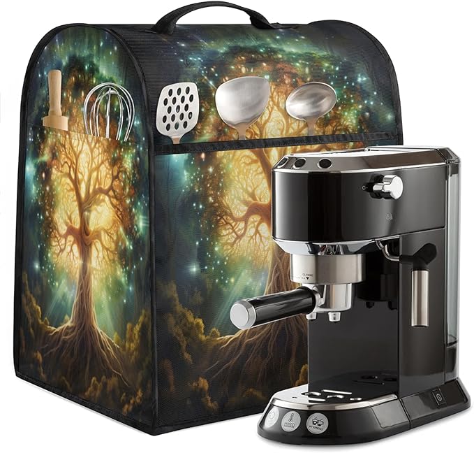 Kitchen Aid Mixer Cover Tree Of Life Green Stand Mixer Cover Compatible with 6-8 Quarts Stand Mixers Dust Covers with Zipper Pocket Foldable Washable Kitchen Aid Organizer Bag